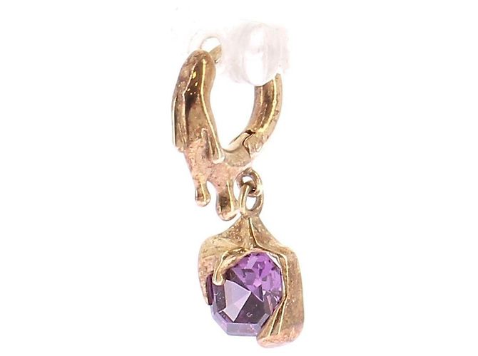Autre Marque Goldene und violette Ohrringe - Ansicht 5