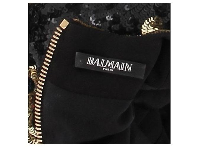 Balmain Abito a Paillettes Multicolore Nero - vista 5