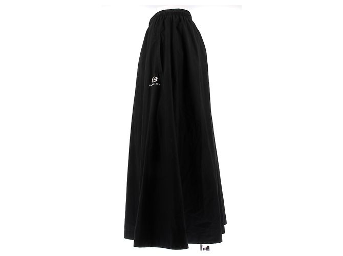 Falda larga negra de algodón Balenciaga Negro - vista 4