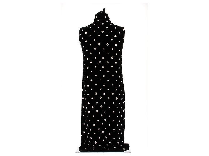Céline Midikleid aus schwarzem Samt - Ansicht 2