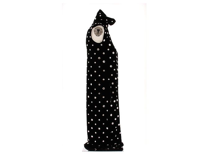 Céline Midikleid aus schwarzem Samt - Ansicht 3