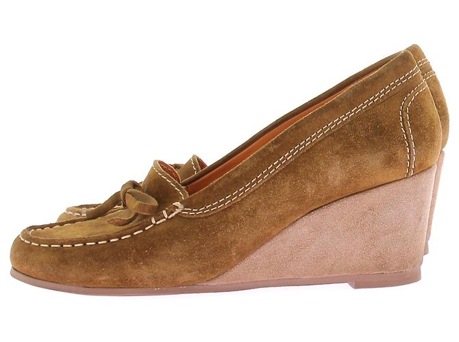 Apc Mocassins de camurça verde-oliva Camelo - vista 3