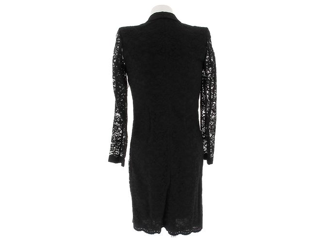 The Kooples Schwarzes Spitzen Midikleid - Ansicht 2