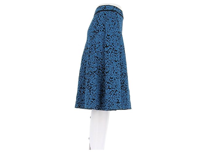 Gonna midi in maglia blu e nera M Missoni - vista 3