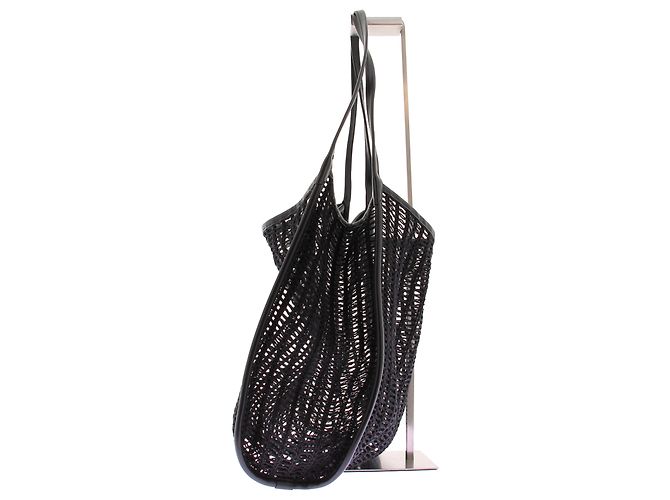 Autre Marque Borsa tote ICICLE in pelle nera traforata Nero - vista 4