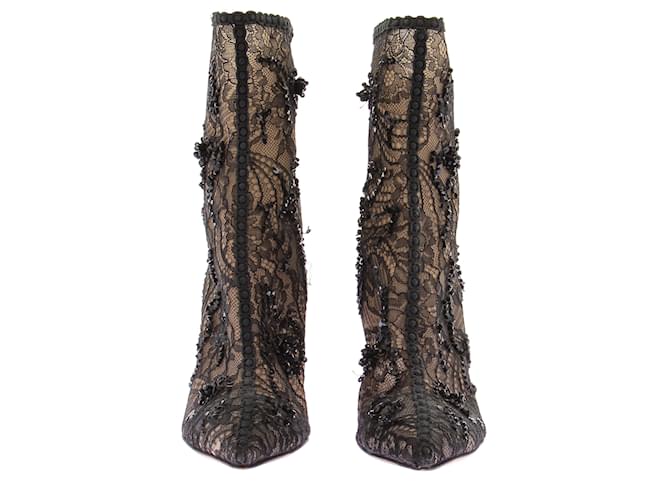 Dior Stivaletti neri in pizzo e strass Nero - vista 4