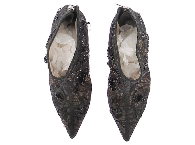 Dior Stivaletti neri in pizzo e strass Nero - vista 6