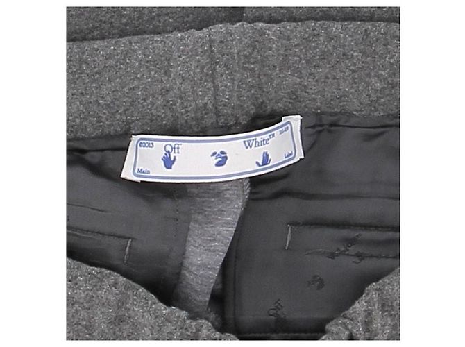 Off White Grey Wool Pants M - view 3