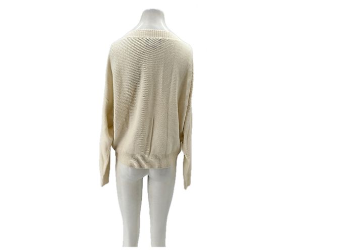 Eric Bompard Suéter bege de cashmere com decote em V - vista 2