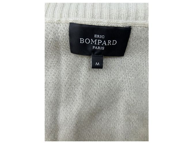 Eric Bompard Suéter bege de cashmere com decote em V - vista 6