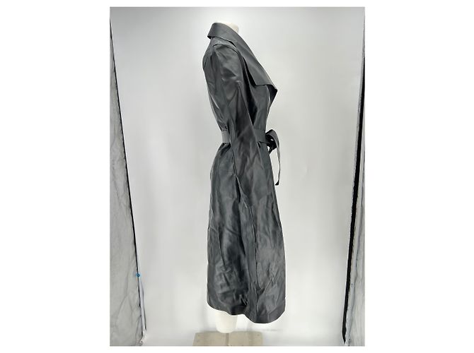 Mackage Leder-Trenchcoat schwarz - Ansicht 3