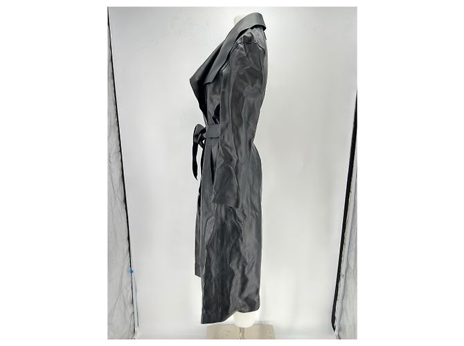 Mackage Leder-Trenchcoat schwarz - Ansicht 4