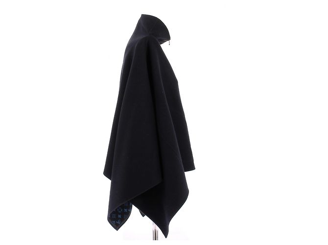 Louis Vuitton Poncho marino de lana Azul marino - vista 3