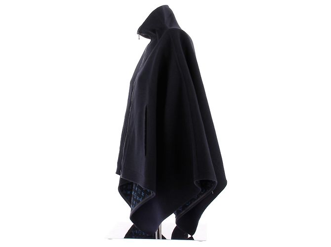Louis Vuitton Poncho marino de lana Azul marino - vista 4