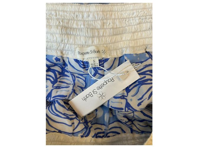 Autre Marque Pantaloncini in seta blu POUPETTE ST BARTH - vista 5