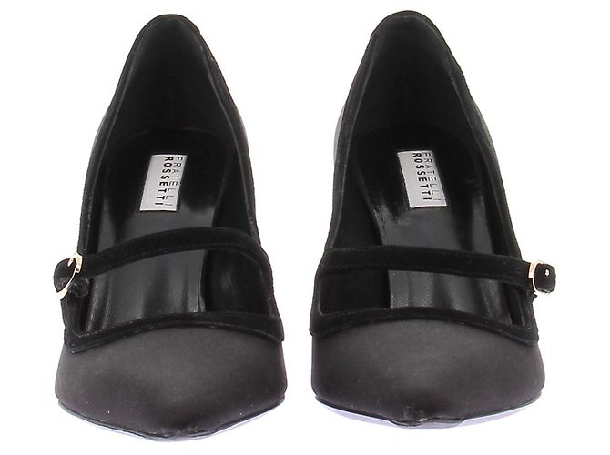 Autre Marque Décolleté neri in satin Nero - vista 2