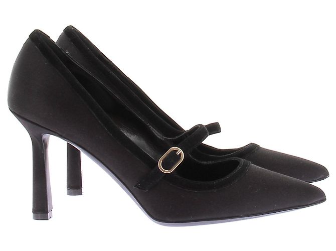 Autre Marque Décolleté neri in satin Nero - vista 4