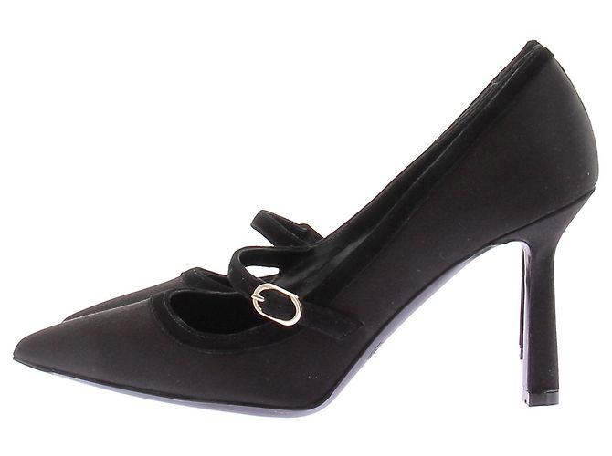 Autre Marque Décolleté neri in satin Nero - vista 5