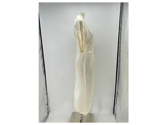 Autre Marque LOULOU STUDIO Ruby Kleid Beige Leinen - Ansicht 3