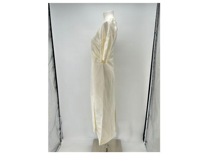 Autre Marque LOULOU STUDIO Ruby Kleid Beige Leinen - Ansicht 4