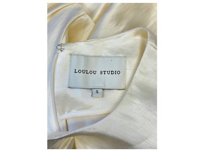 Autre Marque LOULOU STUDIO Ruby Kleid Beige Leinen - Ansicht 5