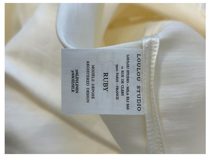 Autre Marque LOULOU STUDIO Ruby Kleid Beige Leinen - Ansicht 6