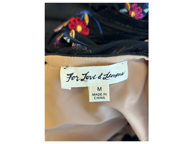 Autre Marque Robe noire brodée de fleurs Black - view 5