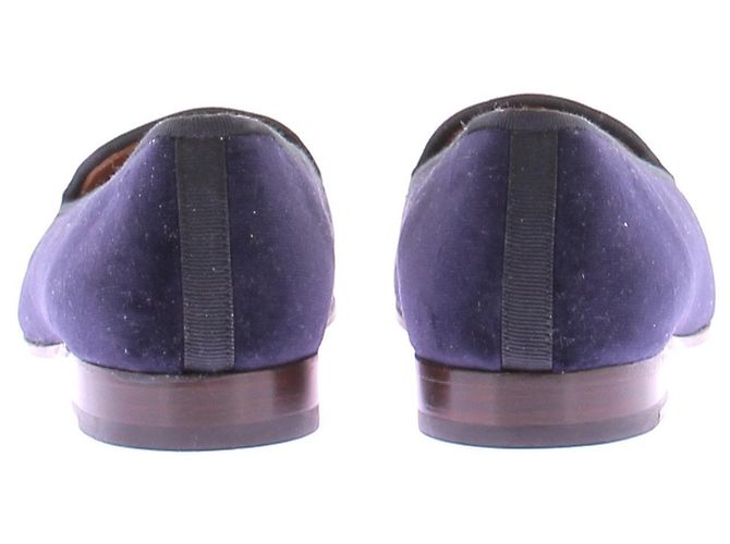 Stubbs & Wootton Mocassini in velluto blu marino sole e luna Blu navy - vista 5