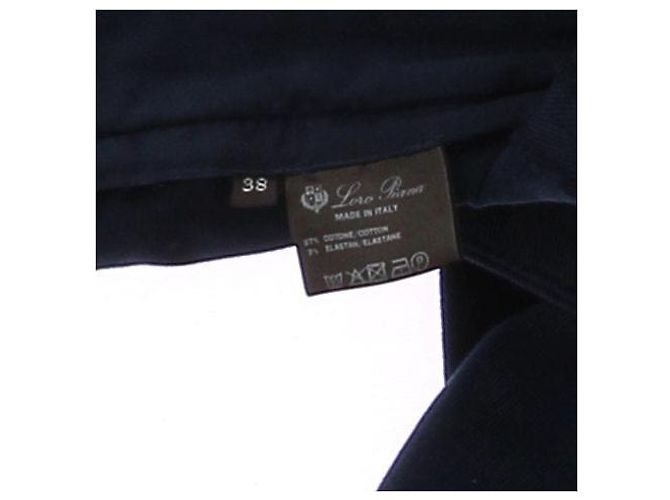 Pantalones Loro Piana azul marino de algodón 38 IT - vista 3
