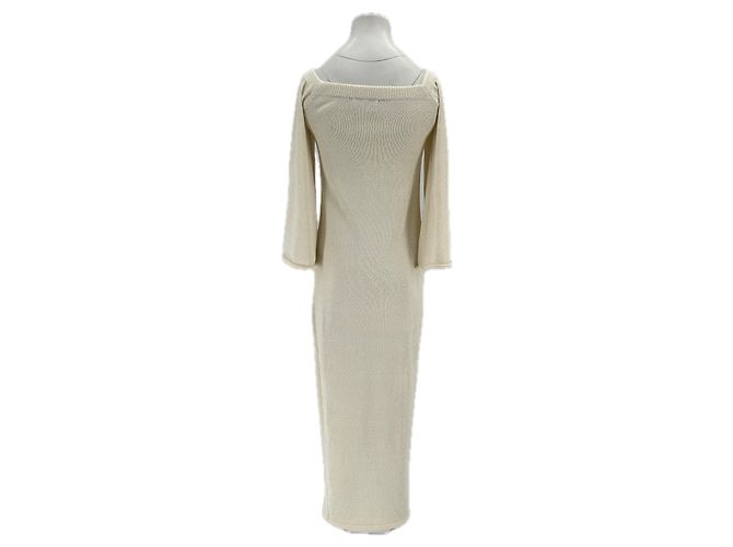 Autre Marque BOA Langes cremefarbenes Kleid mit langen Ärmeln Beige - Ansicht 2