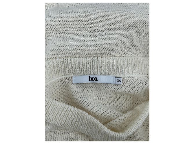 Autre Marque BOA Langes cremefarbenes Kleid mit langen Ärmeln Beige - Ansicht 5