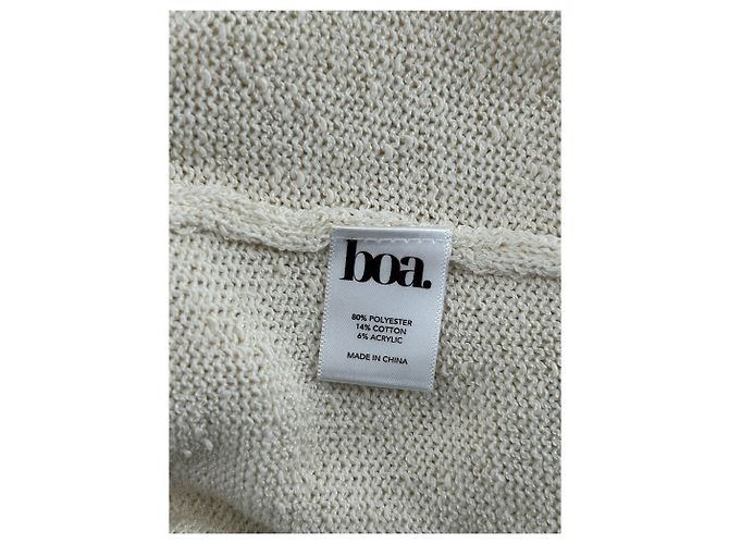 Autre Marque BOA Langes cremefarbenes Kleid mit langen Ärmeln Beige - Ansicht 6