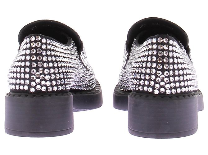 Mocassini Prada con Strass in Pelle Argentata 37 Argento - vista 5