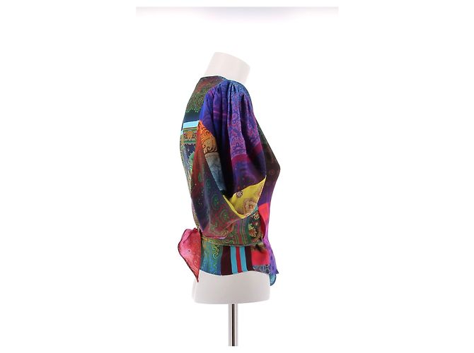 Pierre Louis Mascia Bunte Wickelbluse Mehrfarben - Ansicht 3