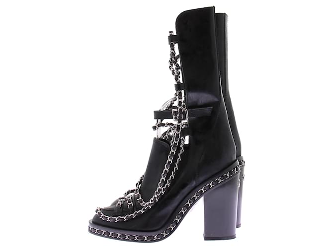 Chanel Stivali neri e catena Nero - vista 3