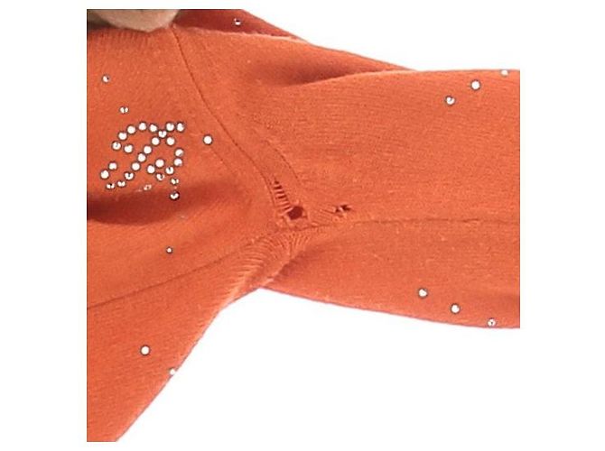 Top corto naranja Blumarine con cuello de piel sintética - vista 5