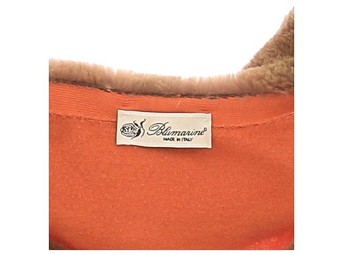 Top corto naranja Blumarine con cuello de piel sintética - vista 6