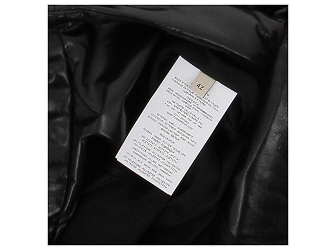 Tod's Langer schwarzer Ledermantel - Ansicht 4