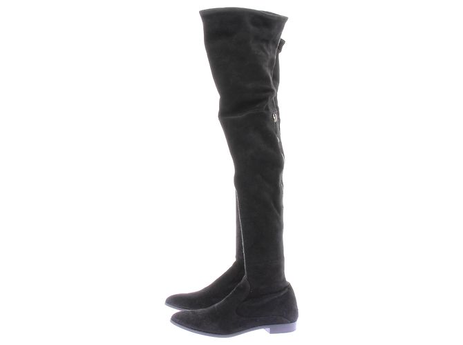 Prada Botas altas de ante Negro - vista 3