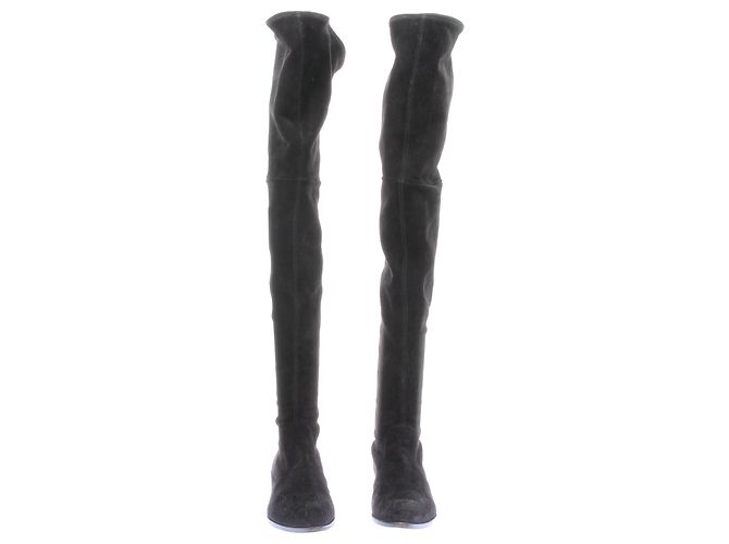 Prada Botas altas de ante Negro - vista 4