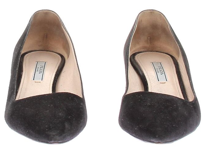 Décolleté Prada in camoscio nero 37 - vista 4