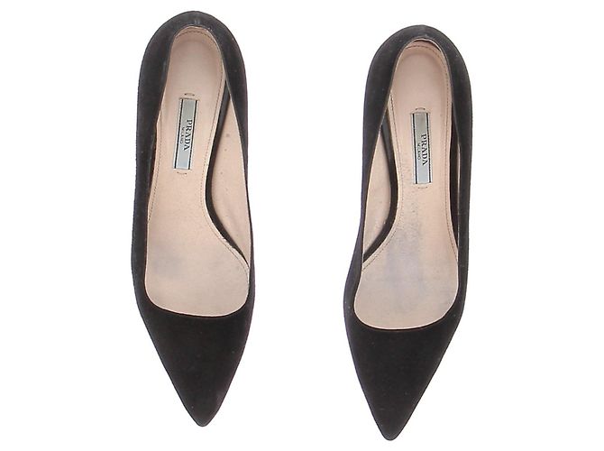 Décolleté Prada in camoscio nero 37 - vista 6