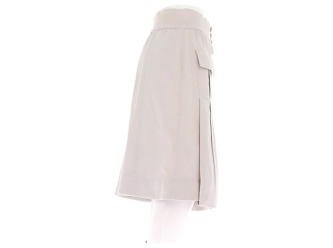 Falda midi Fendi beige de algodón con botones - vista 3