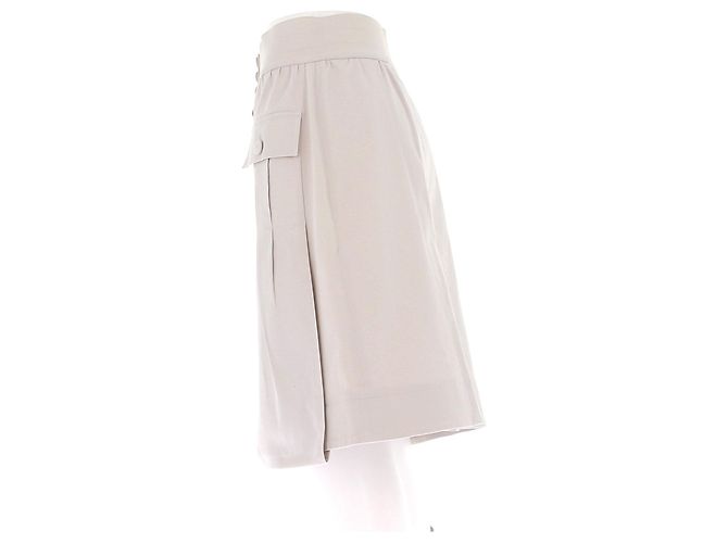 Falda midi Fendi beige de algodón con botones - vista 4
