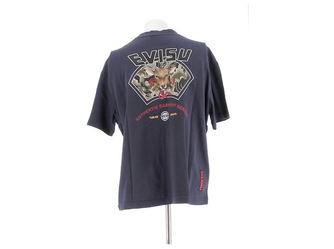T-shirt Evisu blu navy in cotone - vista 2
