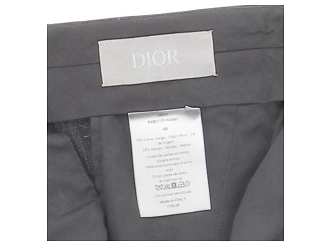Dior Pantaloni a righe in lana Grigio - vista 3