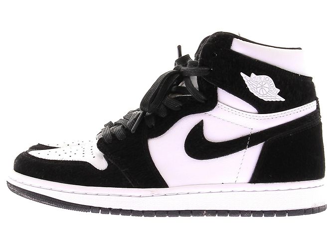Nike Leder Sneakers "1 Retro High OG Panda" Weiß - Ansicht 3