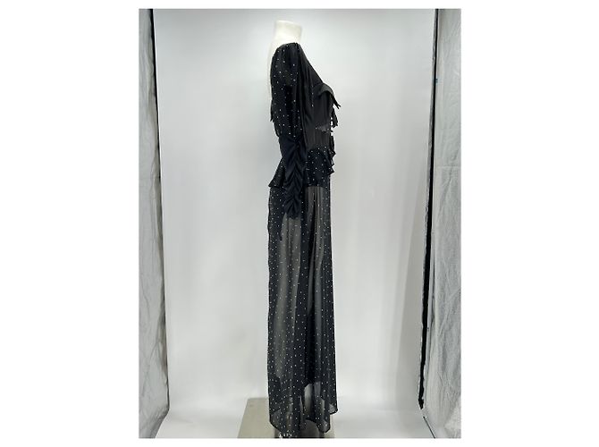 Autre Marque Abito nero con strass e body integrato - vista 3