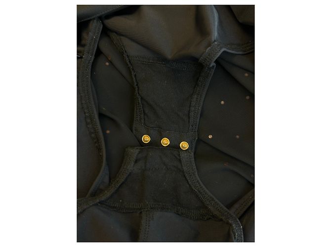 Autre Marque Abito nero con strass e body integrato - vista 5