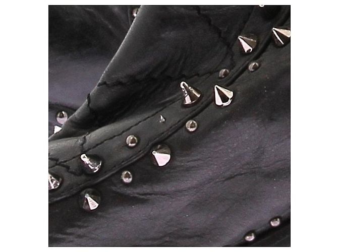 Botines Laurence Dacade de cuero negro con tacón de tachuelas - vista 10